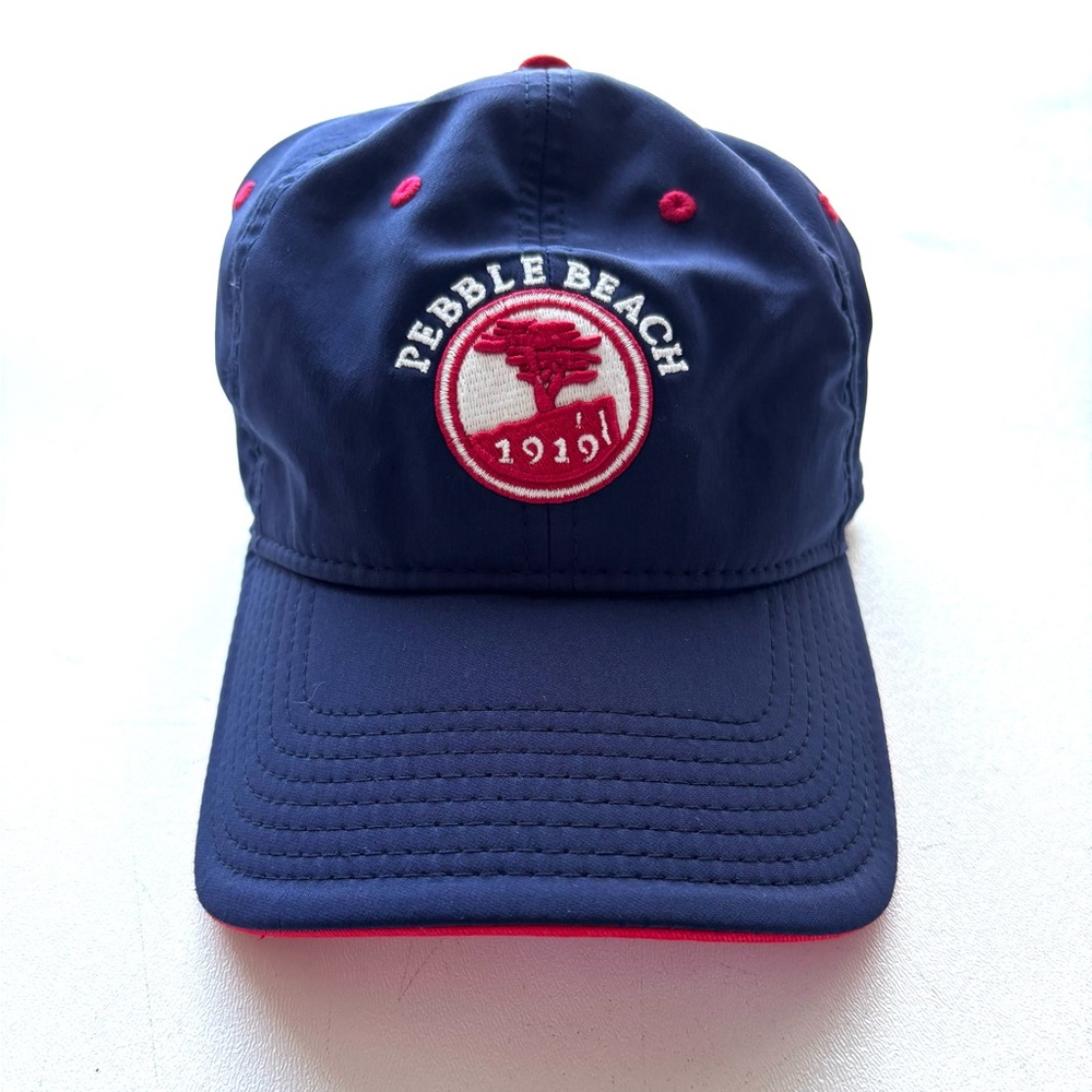 Pebble beach red white and blue golf cap by the Game